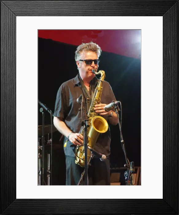 Framed Print : Julian Siegel, Love Supreme Jazz Festival, Glynde Place, East Sussex, 2015. Artist: Brian O Connor