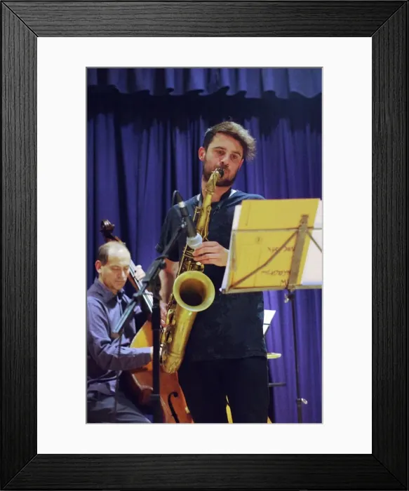 Framed Print : Josh Arcoleo, Watermill Jazz Club, Dorking, Surrey, October 2015. Artist: Brian O Connor Framed Print : Josh Arcoleo, Watermill Jazz Club, Dorking, Surrey, October 2015. Artist: Brian O Connor