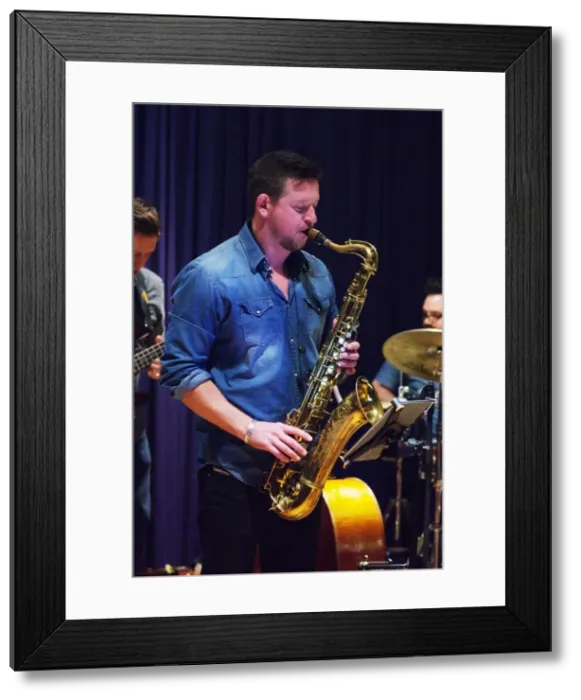 Framed Print : Paul Booth, Watermill Jazz Club, Dorking, Surrey, September 2015. Artist: Brian O Connor Framed Print : Paul Booth, Watermill Jazz Club, Dorking, Surrey, September 2015. Artist: Brian O Connor