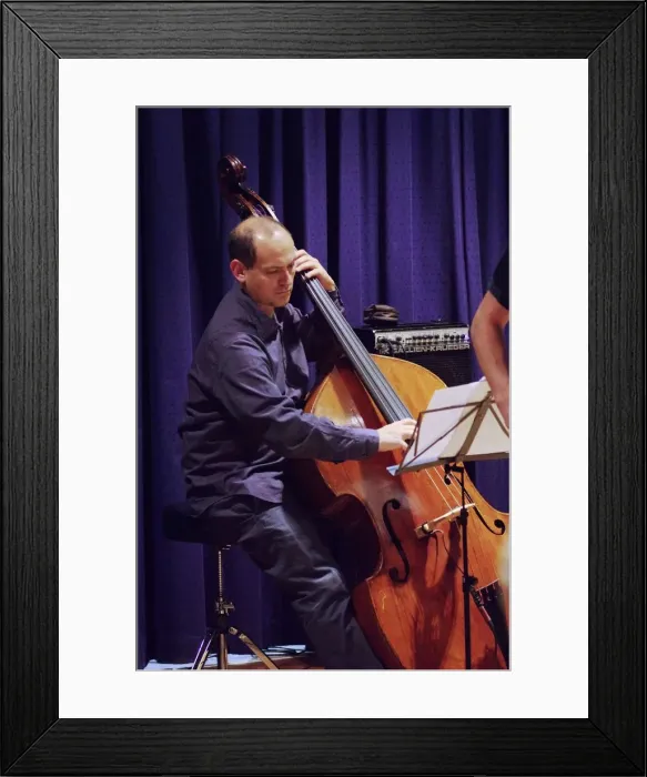 Framed Print : Yuri Goloubev, Watermill Jazz Club, Dorking, Surrey, October 2015. Artist: Brian O Connor Framed Print : Yuri Goloubev, Watermill Jazz Club, Dorking, Surrey, October 2015. Artist: Brian O Connor