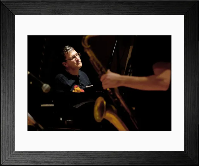 Framed Print : John Law, Watermill Jazz Club, Dorking, Surrey, October 2015. Artist: Brian O Connor Framed Print : John Law, Watermill Jazz Club, Dorking, Surrey, October 2015. Artist: Brian O Connor