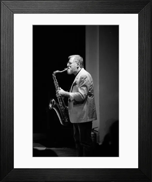 Framed Print : Lew Tabackin, Brecon Jazz Festival, Brecon, Powys, Wales, 1999. Artist: Brian O Connor Framed Print : Lew Tabackin, Brecon Jazz Festival, Brecon, Powys, Wales, 1999. Artist: Brian O Connor