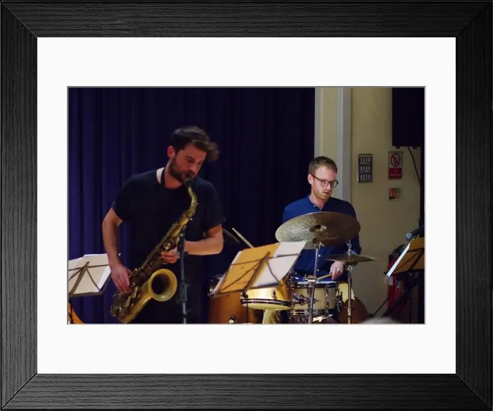 Framed Print : Dave Hamblett and Josh Arcoleo, Watermill Jazz Club, Dorking, Surrey, October 2015 Framed Print : Dave Hamblett and Josh Arcoleo, Watermill Jazz Club, Dorking, Surrey, October 2015