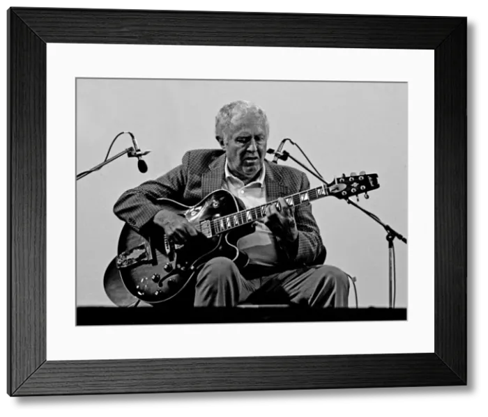 Framed Print : Herb Ellis, Capital Jazz, Knebworth, July 1982. Artist: Brian O Connor