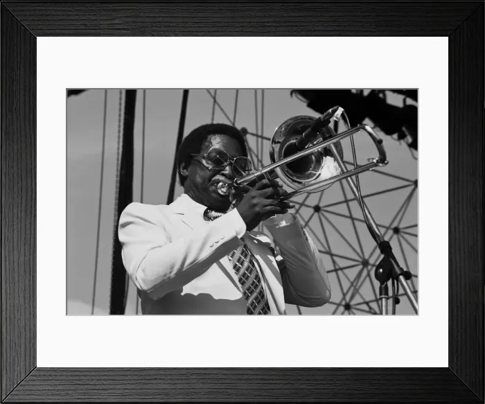 Framed Print : Curtis Fuller, Capital Jazz Festival, Knebworth, Herts, July 1982. Artist: Brian O Connor Framed Print : Curtis Fuller, Capital Jazz Festival, Knebworth, Herts, July 1982. Artist: Brian O Connor