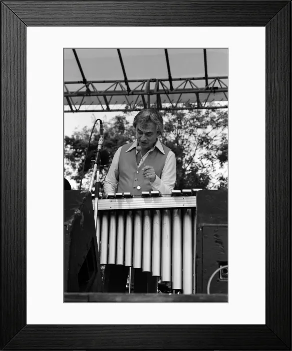 Framed Print : Terry Gibbs, Capital Jazz, Knebworth, Herts, July 1981. Artist: Brian O Connor Framed Print : Terry Gibbs, Capital Jazz, Knebworth, Herts, July 1981. Artist: Brian O Connor