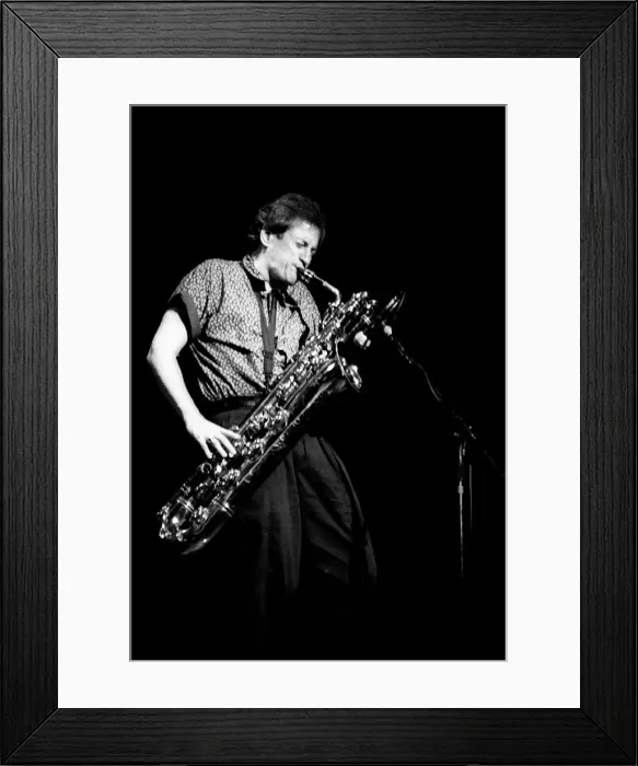 Framed Print : Ronnie Cuber, Royal Festival Hall, London, July 1988. Artist: Brian O Connor Framed Print : Ronnie Cuber, Royal Festival Hall, London, July 1988. Artist: Brian O Connor