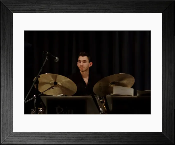 Framed Print : Ed Richardson, Watermill Jazz Club, Dorking, Surrey, Jan 2016. Artist: Brian O Connor