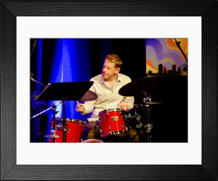 Framed Print : James Maddren, Ropetackle Arts Centre, Shoreham, West Sussex, Jan 2016. Artist: Brian O Connor Framed Print : James Maddren, Ropetackle Arts Centre, Shoreham, West Sussex, Jan 2016. Artist: Brian O Connor