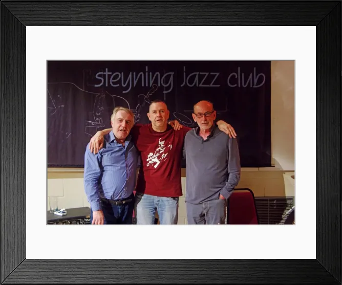 Framed Print : Gary Baldwin, Mike Bradley and Mick Hanson, Steyning Jazz Club, West Sussex, May 2016 Framed Print : Gary Baldwin, Mike Bradley and Mick Hanson, Steyning Jazz Club, West Sussex, May 2016