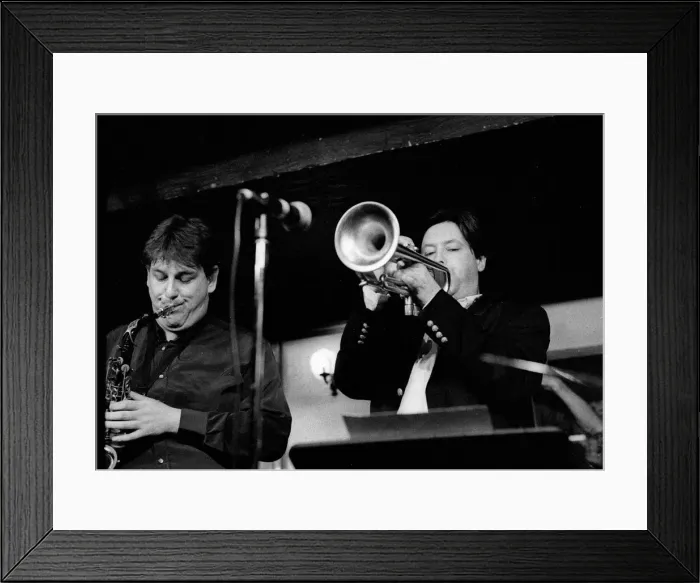 Framed Print : Guy Barker and Nigel Hitchcock, Watermill, Dorking, Surrey, September 2000. Artist Framed Print : Guy Barker and Nigel Hitchcock, Watermill, Dorking, Surrey, September 2000. Artist