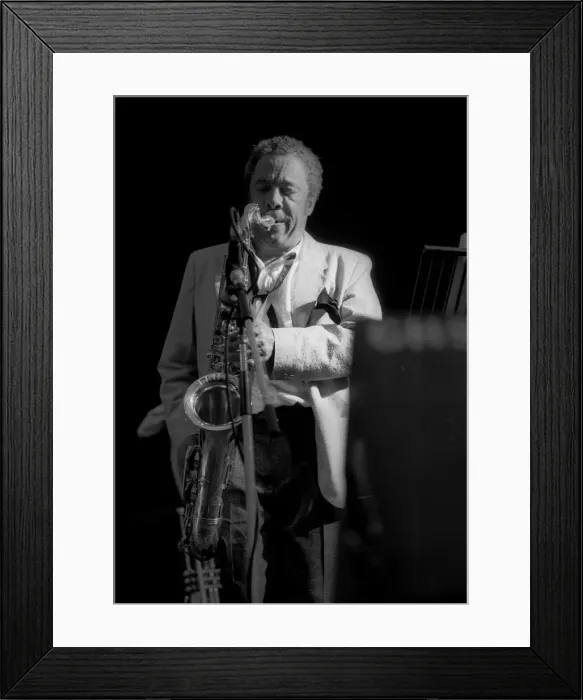 Framed Print : Johnny Griffin, Pendley Jazz Fest. UK, July 1985. Artist: Brian O Connor Framed Print : Johnny Griffin, Pendley Jazz Fest. UK, July 1985. Artist: Brian O Connor