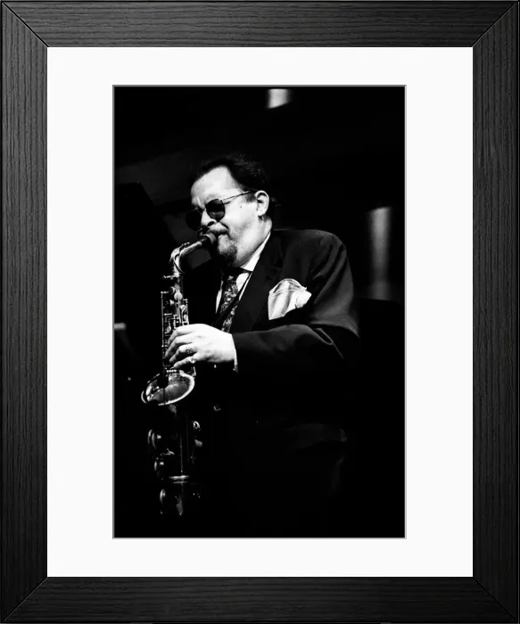Framed Print : Jackie McLean, Jazz Cafe, London, April 1991. Artist: Brian O Connor Framed Print : Jackie McLean, Jazz Cafe, London, April 1991. Artist: Brian O Connor