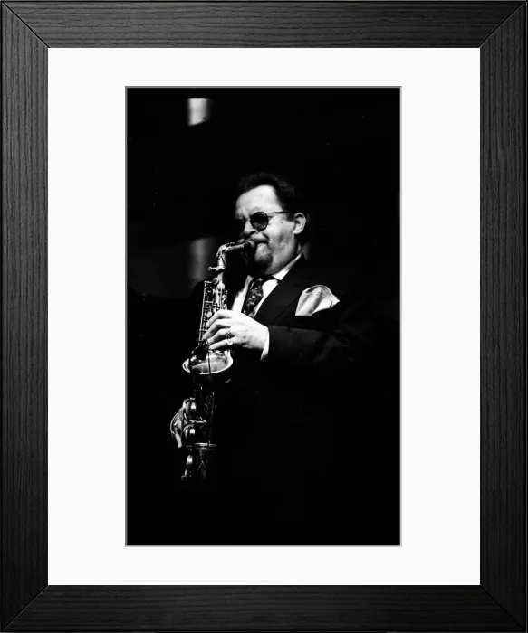 Framed Print : Jackie McLean, Jazz Cafe, London, April 1991. Artist: Brian O Connor Framed Print : Jackie McLean, Jazz Cafe, London, April 1991. Artist: Brian O Connor