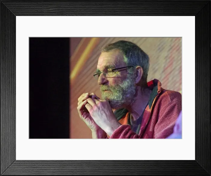 Framed Print : Fred Ball, Crawley Blues Festival, Hawth, Crawley, West Sussex, Oct 2015. Artist: Brian O Connor Framed Print : Fred Ball, Crawley Blues Festival, Hawth, Crawley, West Sussex, Oct 2015. Artist: Brian O Connor