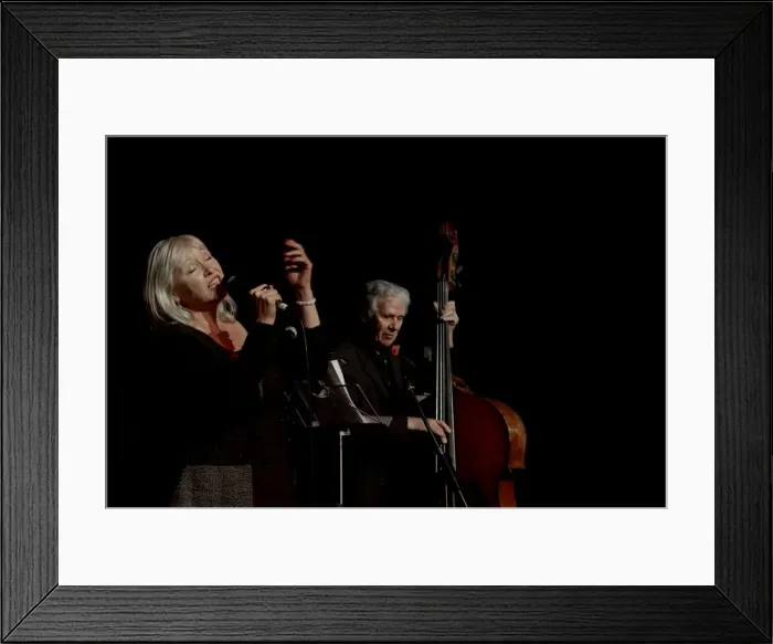 Framed Print : Tina May with Herbie Flowers, Hawth, Crawley, West Sussex, Nov 2015. Artist: Brian O Connor Framed Print : Tina May with Herbie Flowers, Hawth, Crawley, West Sussex, Nov 2015. Artist: Brian O Connor
