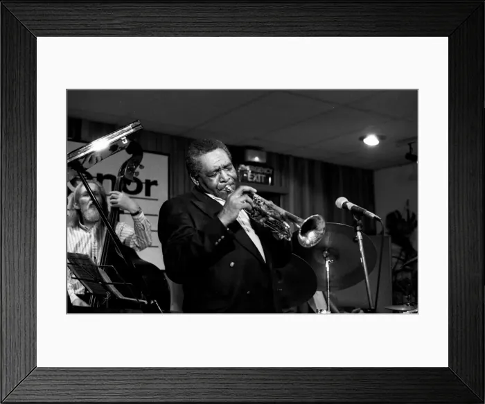 Framed Print : Benny Bailey and Peter Ind, Tenor Clef, Hoxton Square, London, November 1991. Artist Framed Print : Benny Bailey and Peter Ind, Tenor Clef, Hoxton Square, London, November 1991. Artist