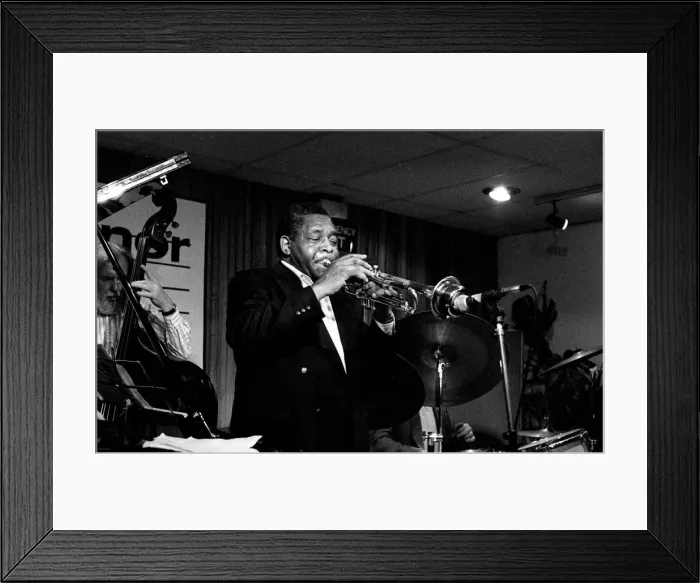 Framed Print : Benny Bailey and Peter Ind, Tenor Clef, Hoxton Square, London, November 1991. Artist Framed Print : Benny Bailey and Peter Ind, Tenor Clef, Hoxton Square, London, November 1991. Artist