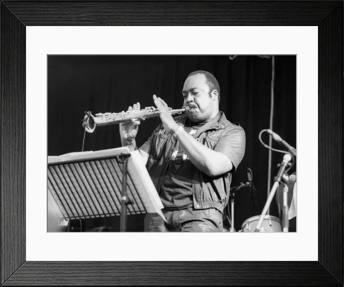 Framed Print : Nathan Davis, Pendley Jazz Festival, Hertfordshire, England, July 1985. Artist: Brian O Connor Framed Print : Nathan Davis, Pendley Jazz Festival, Hertfordshire, England, July 1985. Artist: Brian O Connor