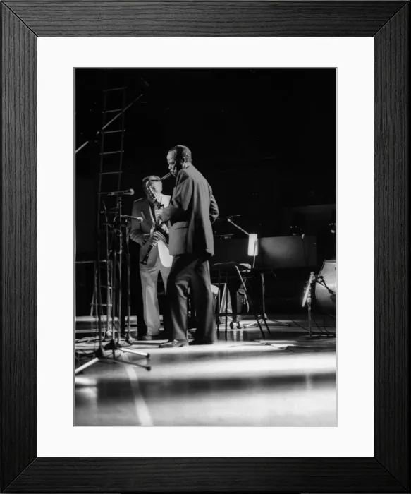 Framed Print : Buddy Tate and Woody Herman, Capital Jazz, Royal Festival Hall, London, July 1985 Framed Print : Buddy Tate and Woody Herman, Capital Jazz, Royal Festival Hall, London, July 1985