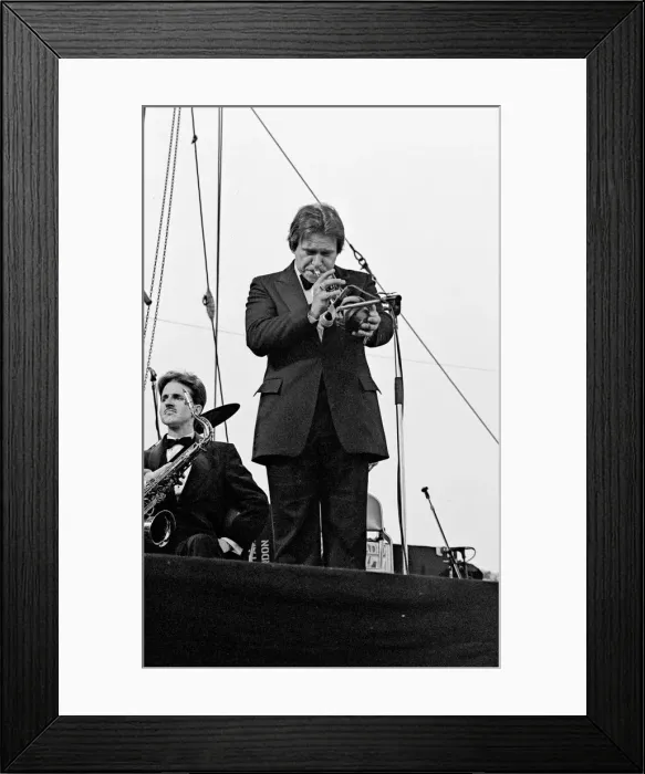 Framed Print : Warren Vache and Scott Hamilton, Capital Jazz Festival, Knebworth, 1982. Artist: Brian O Connor Framed Print : Warren Vache and Scott Hamilton, Capital Jazz Festival, Knebworth, 1982. Artist: Brian O Connor