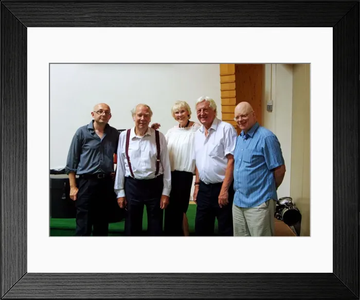 Framed Print : Eric Ford, Len Skeat, Val Wiseman, Brian Dee and John Altman, 23rd July 2016. Artist Framed Print : Eric Ford, Len Skeat, Val Wiseman, Brian Dee and John Altman, 23rd July 2016. Artist