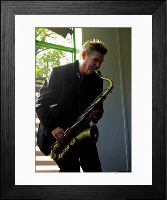 Framed Print : Derek Nash, Hawth, Crawley, West Sussex, 23rd october 2016. Artist: Brian O Connor Framed Print : Derek Nash, Hawth, Crawley, West Sussex, 23rd october 2016. Artist: Brian O Connor
