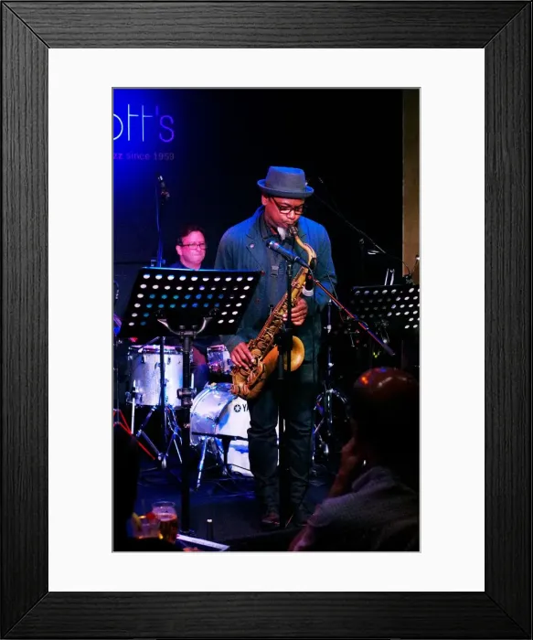 Framed Print : Denys Baptiste, Ronnie Scotts, London, 5th June 2016. Artist: Brian O Connor Framed Print : Denys Baptiste, Ronnie Scotts, London, 5th June 2016. Artist: Brian O Connor