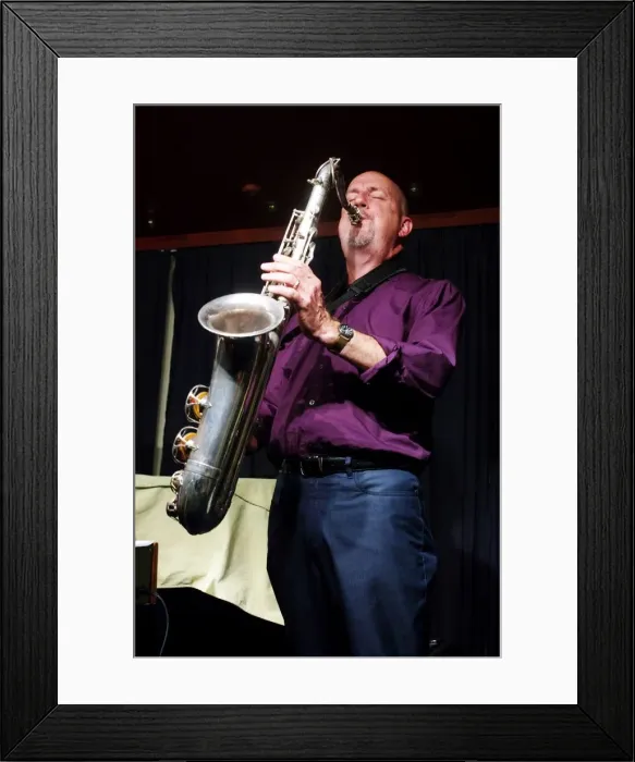 Framed Print : Peter Fraize, Verdict Jazz Club, Brighton, East Sussex, 1st July 2016. Artist: Brian O Connor Framed Print : Peter Fraize, Verdict Jazz Club, Brighton, East Sussex, 1st July 2016. Artist: Brian O Connor