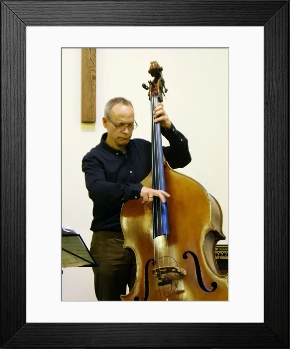 Framed Print : Alec Dankworth, NJA fundraising gig, Loughton, Essex, November 2, 2017. Artist: Brian O Connor Framed Print : Alec Dankworth, NJA fundraising gig, Loughton, Essex, November 2, 2017. Artist: Brian O Connor