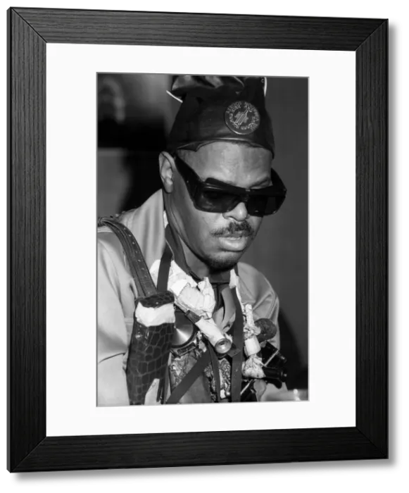 Framed Print : Roland Kirk, London, 1976. Artist: Brian O Connor Framed Print : Roland Kirk, London, 1976. Artist: Brian O Connor