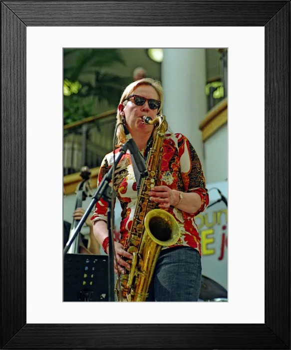 Framed Print : Clare Hirst, Croydon Jazz Festival, Whitgift Centre, April 28, 2006. Artist: Brian O Connor Framed Print : Clare Hirst, Croydon Jazz Festival, Whitgift Centre, April 28, 2006. Artist: Brian O Connor