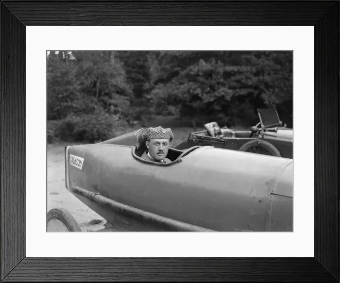 Framed Print : Andre Lombard in a Salmson 1100 cc, Brooklands. Artist: Bill Brunell Framed Print : Andre Lombard in a Salmson 1100 cc, Brooklands. Artist: Bill Brunell