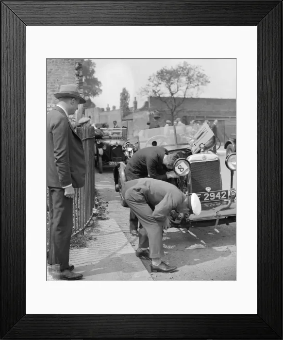Framed Print : Inspecting the Star car of B Mott. Artist: Bill Brunell Framed Print : Inspecting the Star car of B Mott. Artist: Bill Brunell