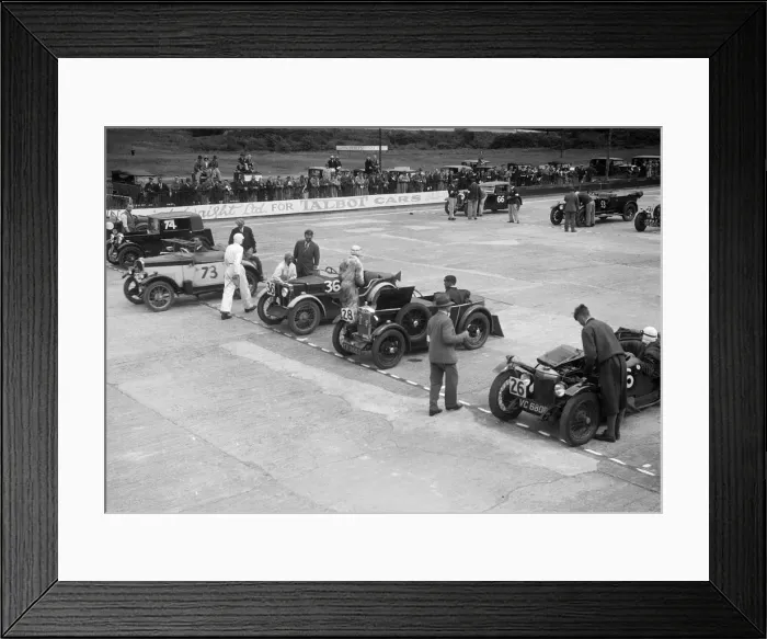 Framed Print : Cars on the starting grid at the JCC Members Day, Brooklands, 4 July 1931 Artist: Bill Brunell Framed Print : Cars on the starting grid at the JCC Members Day, Brooklands, 4 July 1931 Artist: Bill Brunell