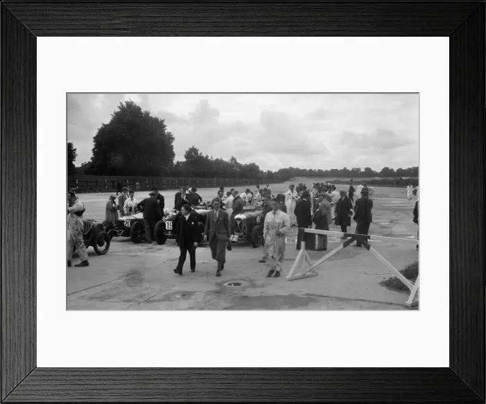 Framed Print : Riley 9, Aston Martin and Salmson at the LCC Relay GP, Brooklands, 25 July 1931. Artist Framed Print : Riley 9, Aston Martin and Salmson at the LCC Relay GP, Brooklands, 25 July 1931. Artist