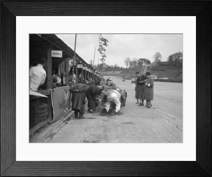 Framed Print : N Black and CW Fiennes MG C type in the pits at the JCC Double Twelve race, Brooklands, May 1931 Framed Print : N Black and CW Fiennes MG C type in the pits at the JCC Double Twelve race, Brooklands, May 1931