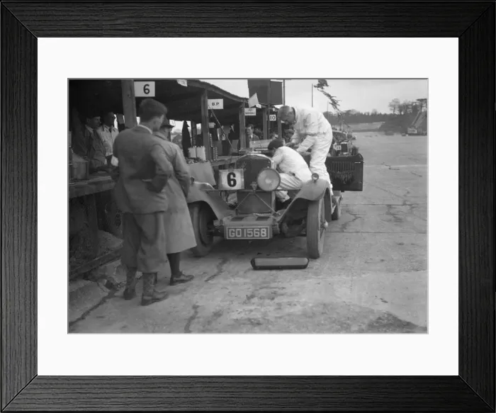 Framed Print : Talbot 90 of E and SJ Burt in the pits at the JCC Double Twelve race, Brooklands, May 1931 Framed Print : Talbot 90 of E and SJ Burt in the pits at the JCC Double Twelve race, Brooklands, May 1931