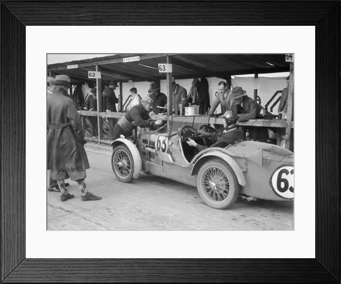 Framed Print : MG C type of TVG Selby and G Hendy in the pits at the JCC Double Twelve race, Brooklands, May 1931 Framed Print : MG C type of TVG Selby and G Hendy in the pits at the JCC Double Twelve race, Brooklands, May 1931