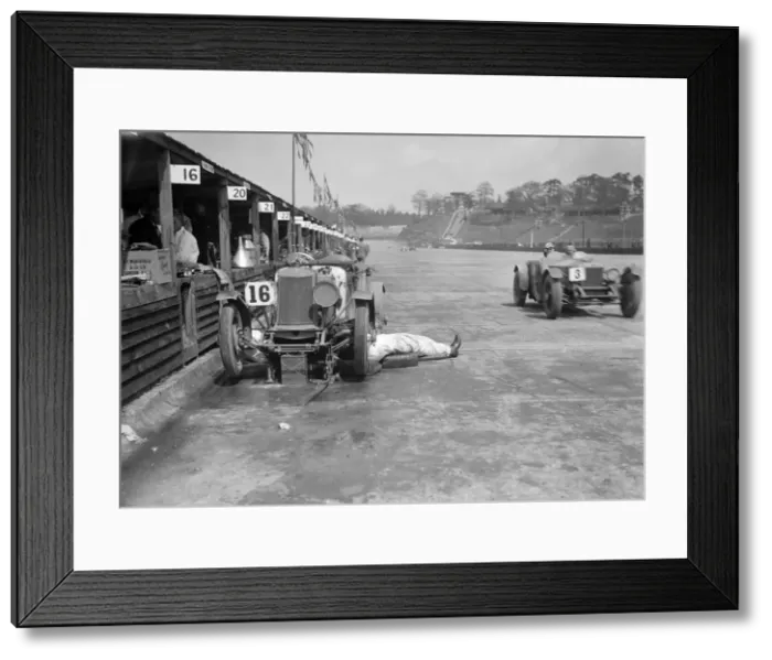 Framed Print : Mechanic working on a Lea Francis J type at the JCC Double Twelve race, Brooklands, May 1931 Framed Print : Mechanic working on a Lea Francis J type at the JCC Double Twelve race, Brooklands, May 1931