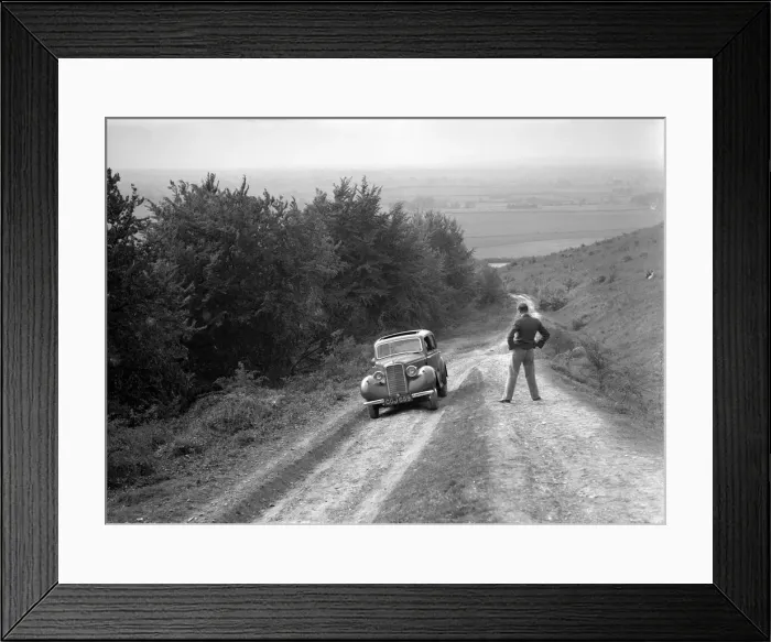 Framed Print : 1935 Hillman Minx 1185 cc competing in a Talbot CC trial. Artist: Bill Brunell Framed Print : 1935 Hillman Minx 1185 cc competing in a Talbot CC trial. Artist: Bill Brunell