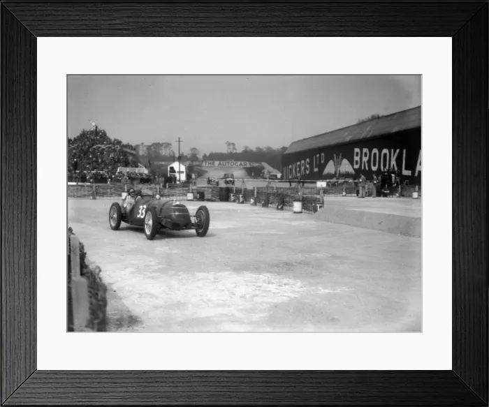 Framed Print : Riley 1985 cc competing in the JCC International Trophy, Brooklands, 2 May 1936. Artist Framed Print : Riley 1985 cc competing in the JCC International Trophy, Brooklands, 2 May 1936. Artist