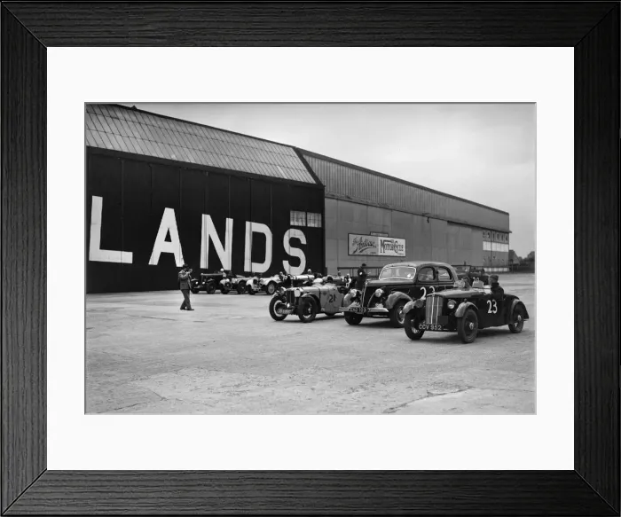 Framed Print : Morris, Ford V8 and MG PA Midget cars at the MCC Members Meeting, Brooklands, 10 September 1938 Framed Print : Morris, Ford V8 and MG PA Midget cars at the MCC Members Meeting, Brooklands, 10 September 1938
