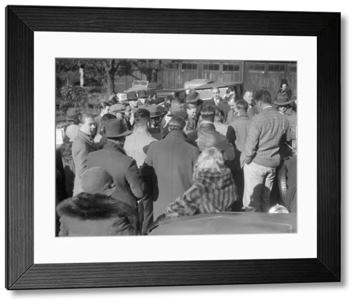 Framed Print : Participants in the Bugatti Owners Club car treasure hunt, 25 October 1931. Artist: Bill Brunell Framed Print : Participants in the Bugatti Owners Club car treasure hunt, 25 October 1931. Artist: Bill Brunell