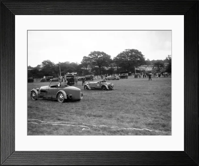 Framed Print : Bugatti Type 43 and Frazer-Nash Falcon taking part in the Bugatti Owners Club gymkhana, 5 July 1931 Framed Print : Bugatti Type 43 and Frazer-Nash Falcon taking part in the Bugatti Owners Club gymkhana, 5 July 1931