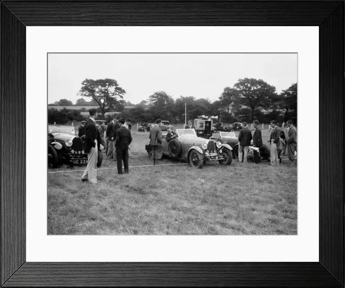 Framed Print : Two Bugatti Type 44s taking part in the Bugatti Owners Club gymkhana, 5 July 1931 Framed Print : Two Bugatti Type 44s taking part in the Bugatti Owners Club gymkhana, 5 July 1931