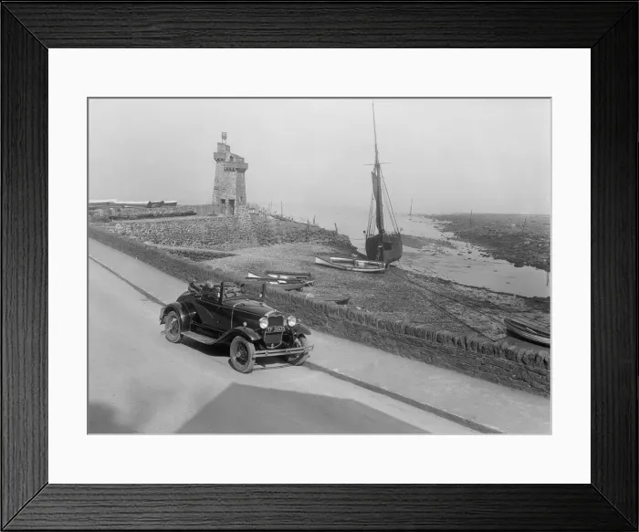 Framed Print : Kitty Brunells 1930 Ford Model A 2-seater, Lynmouth harbour, Devon, 1931. Artist: Bill Brunell Framed Print : Kitty Brunells 1930 Ford Model A 2-seater, Lynmouth harbour, Devon, 1931. Artist: Bill Brunell