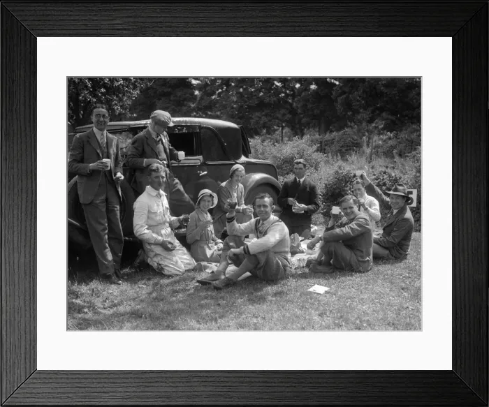 Framed Print : Enjoying a picnic at the MAC Shelsley Walsh Speed Hill Climb, Worcestershire. Artist: Bill Brunell Framed Print : Enjoying a picnic at the MAC Shelsley Walsh Speed Hill Climb, Worcestershire. Artist: Bill Brunell