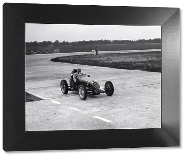 Austin 7 twin cam racing single seater on the Campbell Circuit, Brooklands. Artist: Bill Brunell