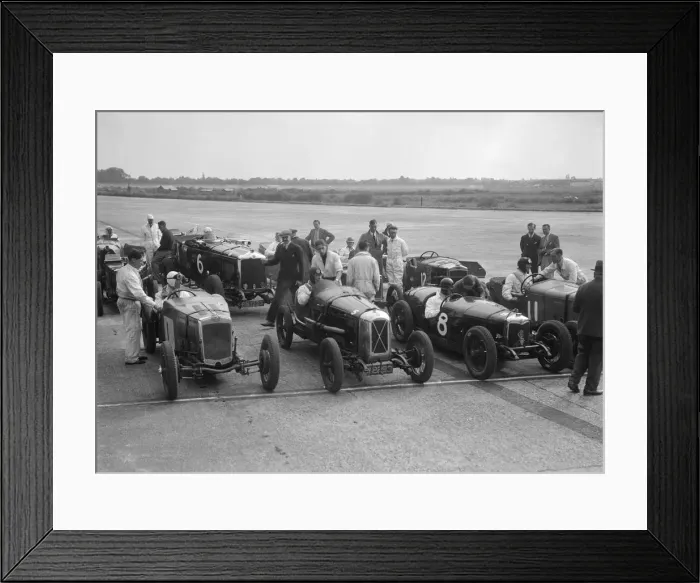 Framed Print : Frazer-Nash, Samson and Riley cars at an Inter-Club Meeting, Brooklands, 20 June 1931 Framed Print : Frazer-Nash, Samson and Riley cars at an Inter-Club Meeting, Brooklands, 20 June 1931